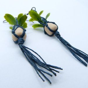 Handmade Macrame Plant Hanger Earrings